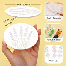 Load image into Gallery viewer, Paint by numbers 10cm Coasters (6 pieces) - Pastel Bouquet