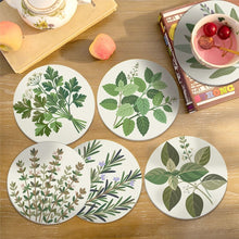 Load image into Gallery viewer, Paint by numbers 10cm Coasters (6 pieces) - Aromatic herbs