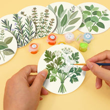 Load image into Gallery viewer, Paint by numbers 10cm Coasters (6 pieces) - Aromatic herbs