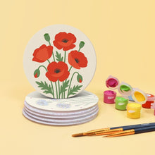 Load image into Gallery viewer, Paint by numbers 10cm Coasters (6 pieces) - Wildflowers