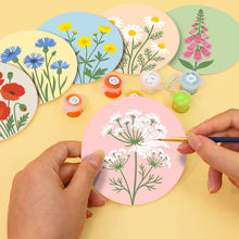 Load image into Gallery viewer, Paint by numbers 10cm Coasters (6 pieces) - Wildflowers