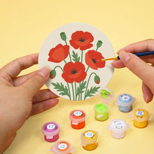 Load image into Gallery viewer, Paint by numbers 10cm Coasters (6 pieces) - Wildflowers