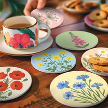 Load image into Gallery viewer, Paint by numbers 10cm Coasters (6 pieces) - Wildflowers