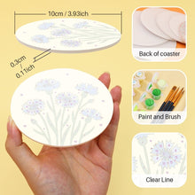 Load image into Gallery viewer, Paint by numbers 10cm Coasters (6 pieces) - Wildflowers