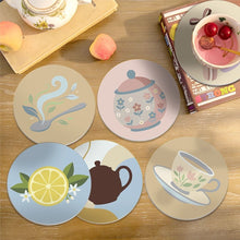 Load image into Gallery viewer, Paint by numbers 10cm Coasters (6 pieces) - Tea Time