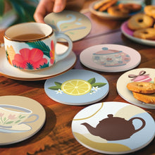 Load image into Gallery viewer, Paint by numbers 10cm Coasters (6 pieces) - Tea Time