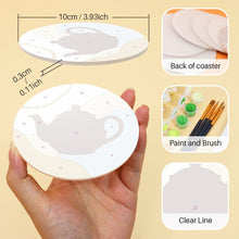 Load image into Gallery viewer, Paint by numbers 10cm Coasters (6 pieces) - Tea Time