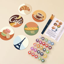Load image into Gallery viewer, Paint by numbers 10cm Coasters (6 pieces) - Paris Café