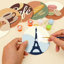 Load image into Gallery viewer, Paint by numbers 10cm Coasters (6 pieces) - Paris Café