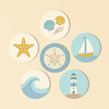 Load image into Gallery viewer, Paint by numbers 10cm Coasters (6 pieces) - Sea Breeze Figured'Art