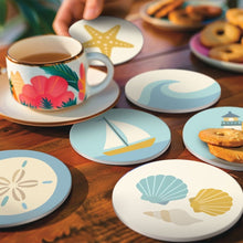 Load image into Gallery viewer, Paint by numbers 10cm Coasters (6 pieces) - Sea Breeze
