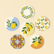Load image into Gallery viewer, Paint by numbers 10cm Coasters (6 pieces) - Lemon Garden Figured'Art