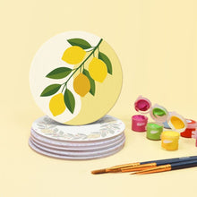 Load image into Gallery viewer, Paint by numbers 10cm Coasters (6 pieces) - Lemon Garden