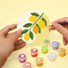 Load image into Gallery viewer, Paint by numbers 10cm Coasters (6 pieces) - Lemon Garden