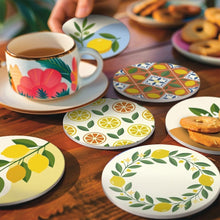 Load image into Gallery viewer, Paint by numbers 10cm Coasters (6 pieces) - Lemon Garden
