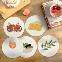Load image into Gallery viewer, Paint by numbers 10cm Coasters (6 pieces) - Mediterranean Flavors