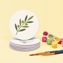 Load image into Gallery viewer, Paint by numbers 10cm Coasters (6 pieces) - Mediterranean Flavors