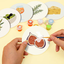 Load image into Gallery viewer, Paint by numbers 10cm Coasters (6 pieces) - Mediterranean Flavors