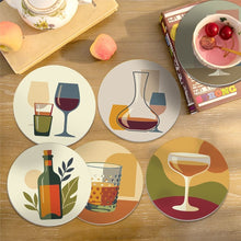 Load image into Gallery viewer, Paint by numbers 10cm Coasters (6 pieces) - Wine Tasting