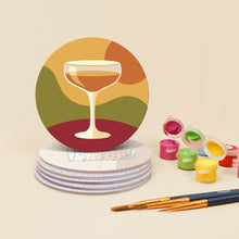 Load image into Gallery viewer, Paint by numbers 10cm Coasters (6 pieces) - Wine Tasting