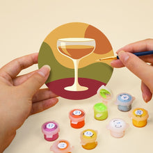 Load image into Gallery viewer, Paint by numbers 10cm Coasters (6 pieces) - Wine Tasting
