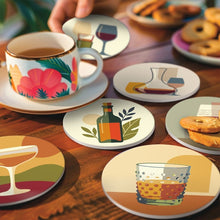 Load image into Gallery viewer, Paint by numbers 10cm Coasters (6 pieces) - Wine Tasting