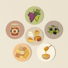 Load image into Gallery viewer, Paint by numbers 10cm Coasters (6 pieces) - Mediterranean Aperitif Figured'Art