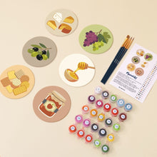 Load image into Gallery viewer, Paint by numbers 10cm Coasters (6 pieces) - Mediterranean Aperitif