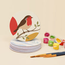 Load image into Gallery viewer, Paint by numbers 10cm Coasters (6 pieces) - Little Songbirds