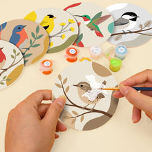 Load image into Gallery viewer, Paint by numbers 10cm Coasters (6 pieces) - Little Songbirds
