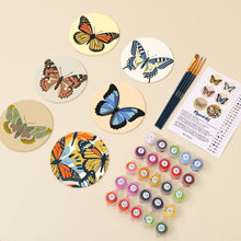 Load image into Gallery viewer, Paint by numbers 10cm Coasters (6 pieces) - Wings of Spring