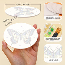 Load image into Gallery viewer, Paint by numbers 10cm Coasters (6 pieces) - Wings of Spring