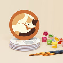 Load image into Gallery viewer, Paint by numbers 10cm Coasters (6 pieces) - Cat Life