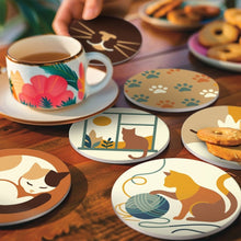 Load image into Gallery viewer, Paint by numbers 10cm Coasters (6 pieces) - Cat Life