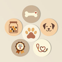 Load image into Gallery viewer, Paint by numbers 10cm Coasters (6 pieces) - Puppy World Figured'Art