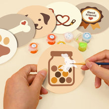Load image into Gallery viewer, Paint by numbers 10cm Coasters (6 pieces) - Puppy World