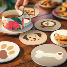 Load image into Gallery viewer, Paint by numbers 10cm Coasters (6 pieces) - Puppy World