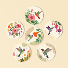 Load image into Gallery viewer, Paint by numbers 10cm Coasters (6 pieces) - Hummingbird Dance Figured'Art