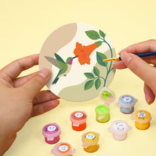 Load image into Gallery viewer, Paint by numbers 10cm Coasters (6 pieces) - Hummingbird Dance