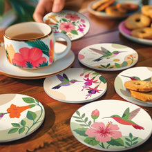 Load image into Gallery viewer, Paint by numbers 10cm Coasters (6 pieces) - Hummingbird Dance