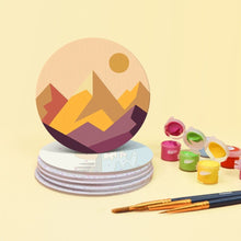 Load image into Gallery viewer, Paint by numbers 10cm Coasters (6 pieces) - Natural Horizons