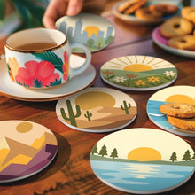 Load image into Gallery viewer, Paint by numbers 10cm Coasters (6 pieces) - Natural Horizons
