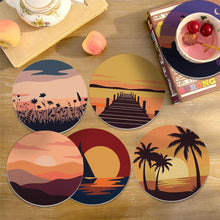 Load image into Gallery viewer, Paint by numbers 10cm Coasters (6 pieces) - Sunset Horizons