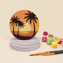 Load image into Gallery viewer, Paint by numbers 10cm Coasters (6 pieces) - Sunset Horizons