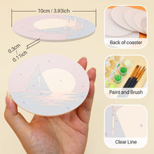 Load image into Gallery viewer, Paint by numbers 10cm Coasters (6 pieces) - Sunset Horizons