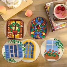 Load image into Gallery viewer, Paint by numbers 10cm Coasters (6 pieces) - Enchanted Windows