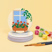 Load image into Gallery viewer, Paint by numbers 10cm Coasters (6 pieces) - Enchanted Windows