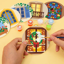 Load image into Gallery viewer, Paint by numbers 10cm Coasters (6 pieces) - Enchanted Windows