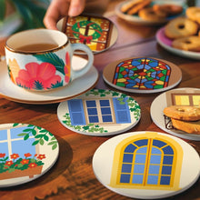 Load image into Gallery viewer, Paint by numbers 10cm Coasters (6 pieces) - Enchanted Windows