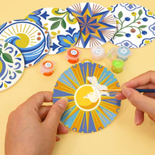 Load image into Gallery viewer, Paint by numbers 10cm Coasters (6 pieces) - Mediterranean Motifs